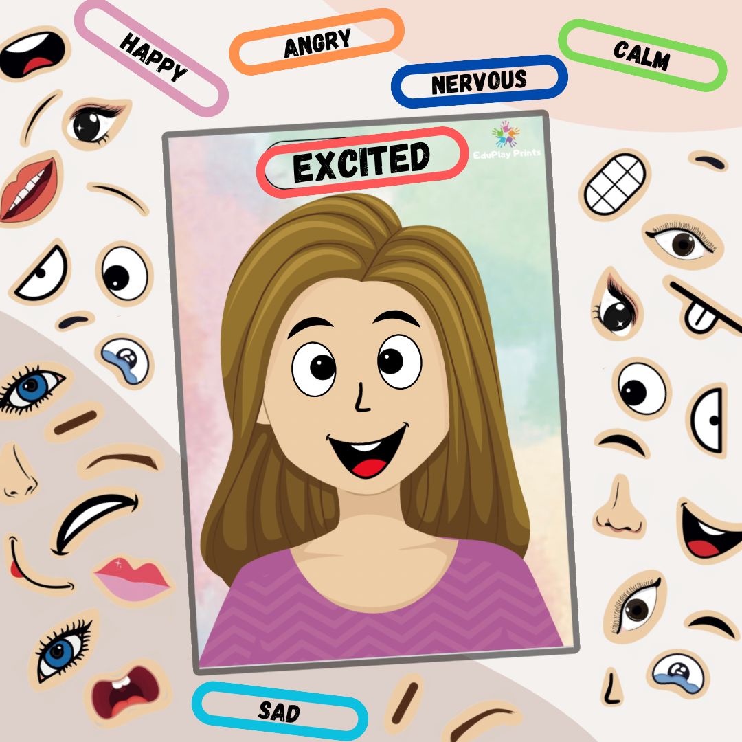 Printable Emotions Activity - Girl