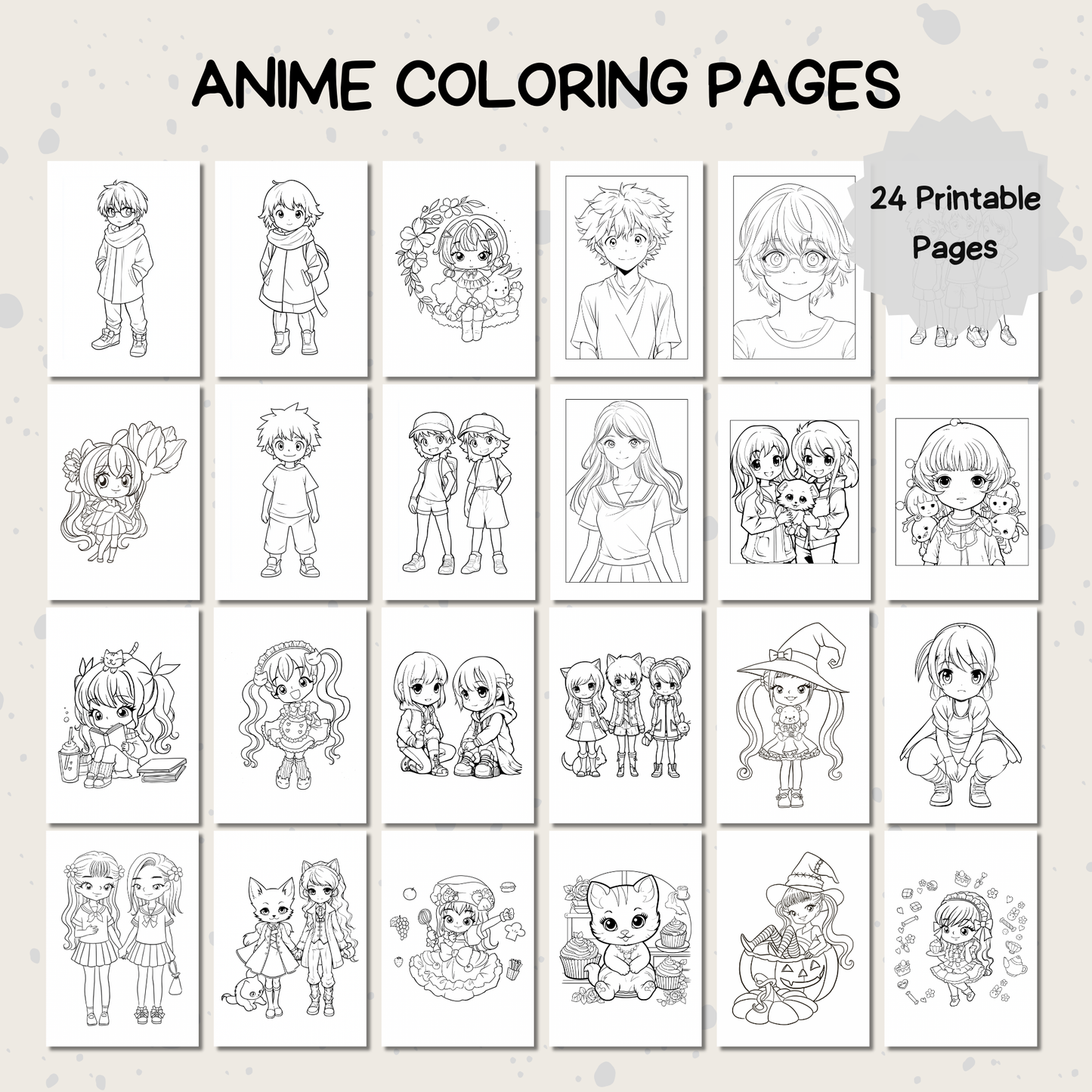 Cute Anime Coloring Pages