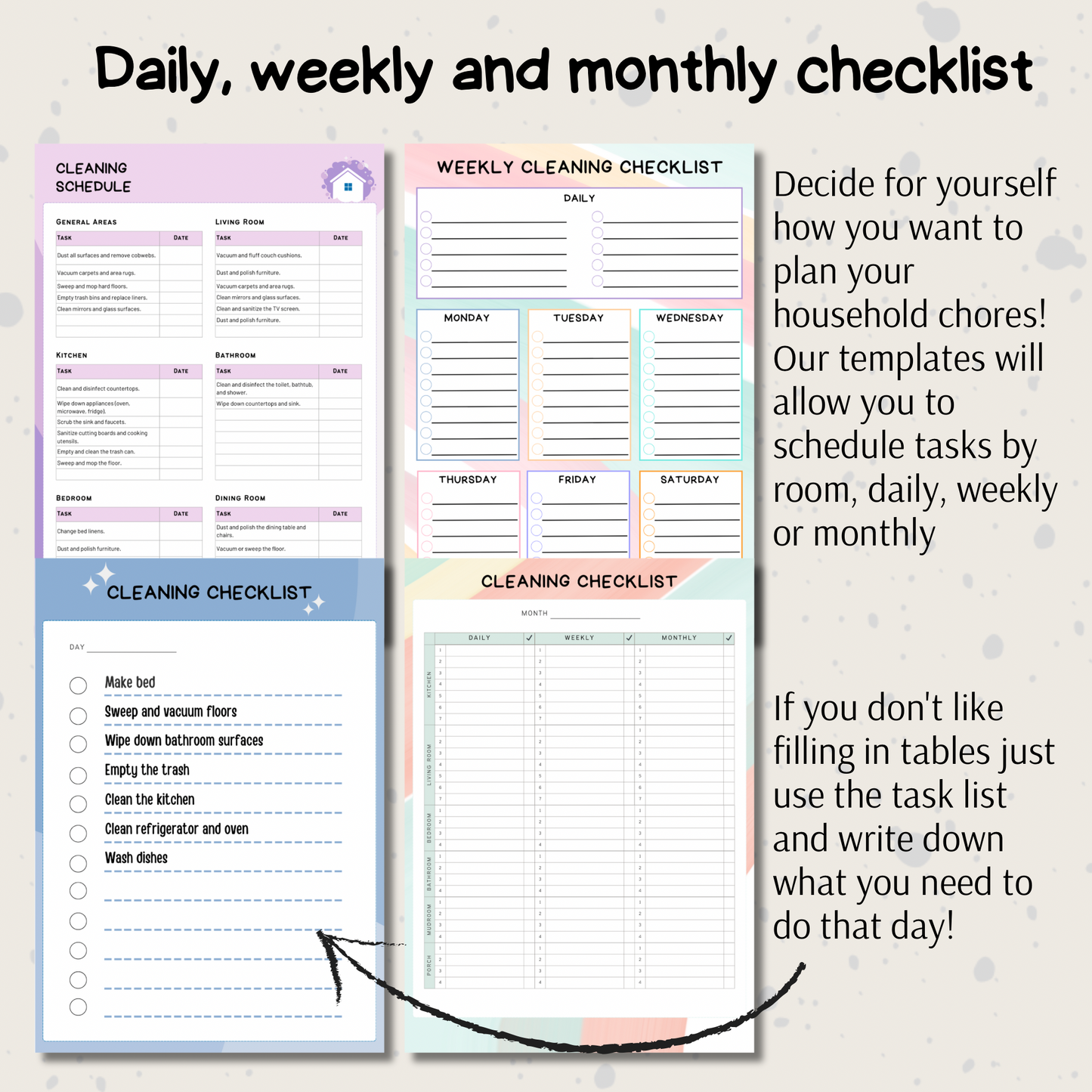 Cleaning Checklist Bundle