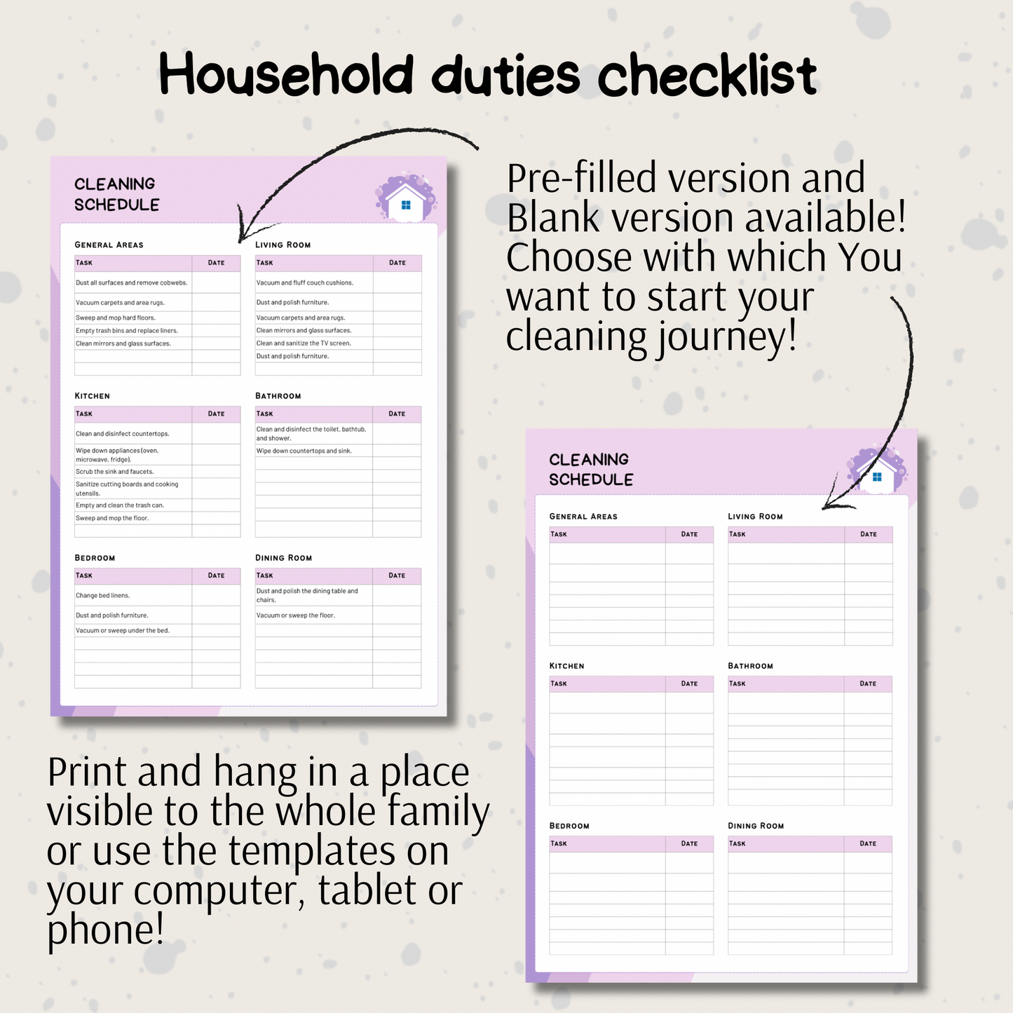 Cleaning Checklist Bundle